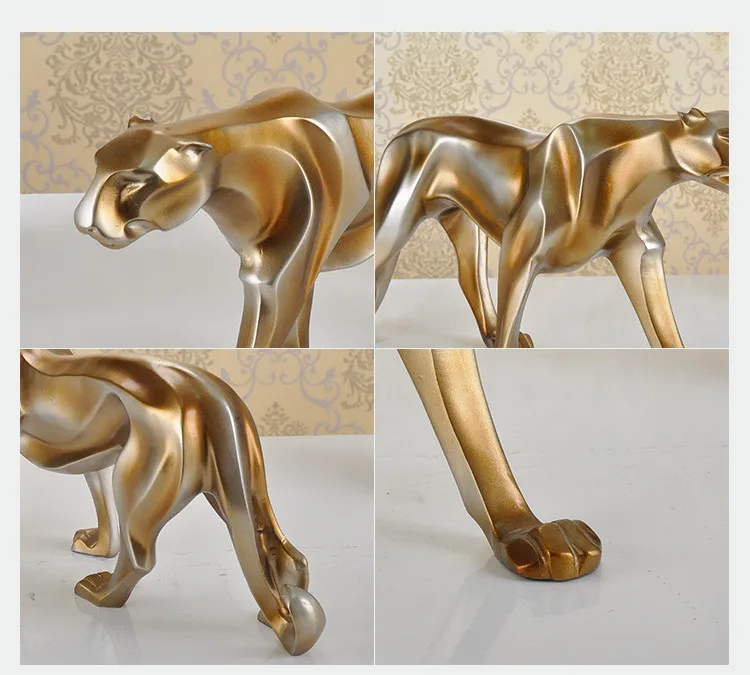 

Three Colors Abstract Leopard Cheetah Ornaments Cabinet TV Family Decorative Pop Art Craft Ornament Resin Crafts Love Gift