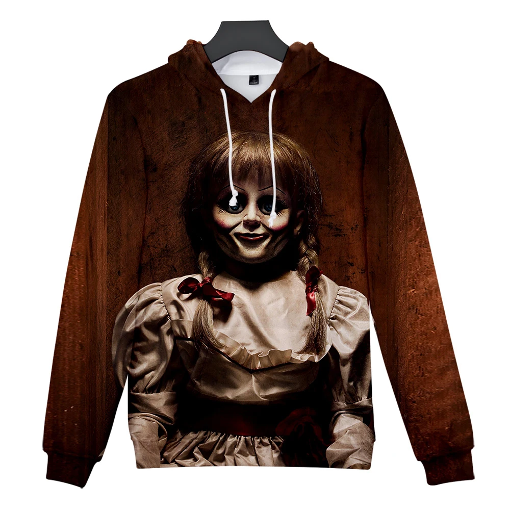 Annabelle 3D толстовки для мужчин и женщин толстовки Харадзюку с капюшоном пуловеры принт 3D ужас фильм Annabelle толстовки уличная одежда