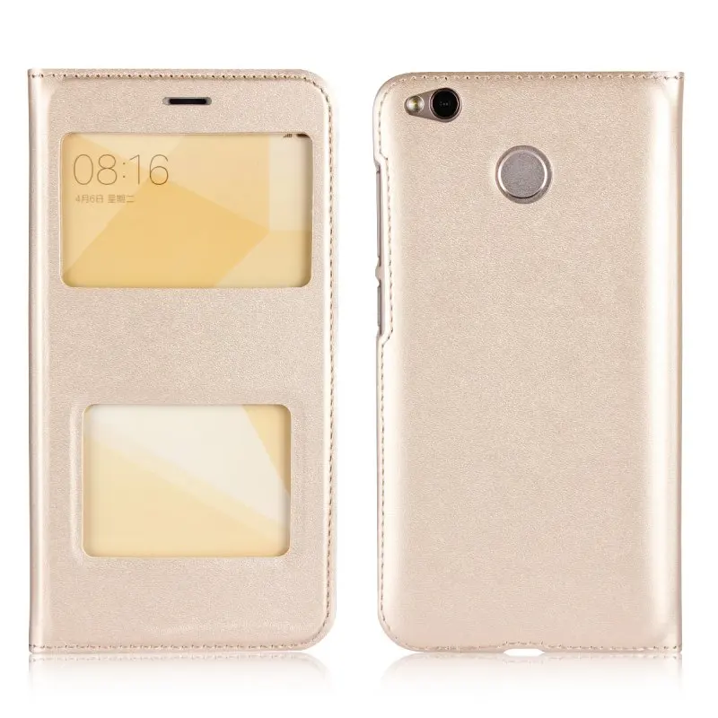 Для Xiaomi Redmi 4X окно Дело откидная крышка Чехлы для Coque Redmi 4 х чехол для телефона слайд ответ кожи Etui hoesje Fundas Capinhas