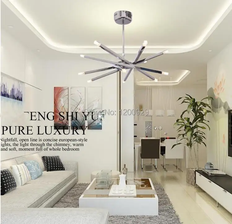 Бесплатная доставка 12 держателей ламп Современная хромированная Подвесная