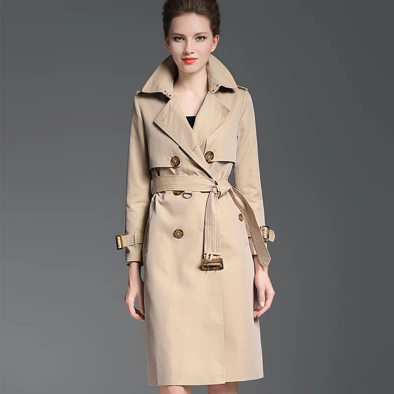 BURDULLY Luxury England Long Double Breasted Trench Coat Woman 2018 Autumn Winter Fashion High Quality abrigo mujer | Женская одежда