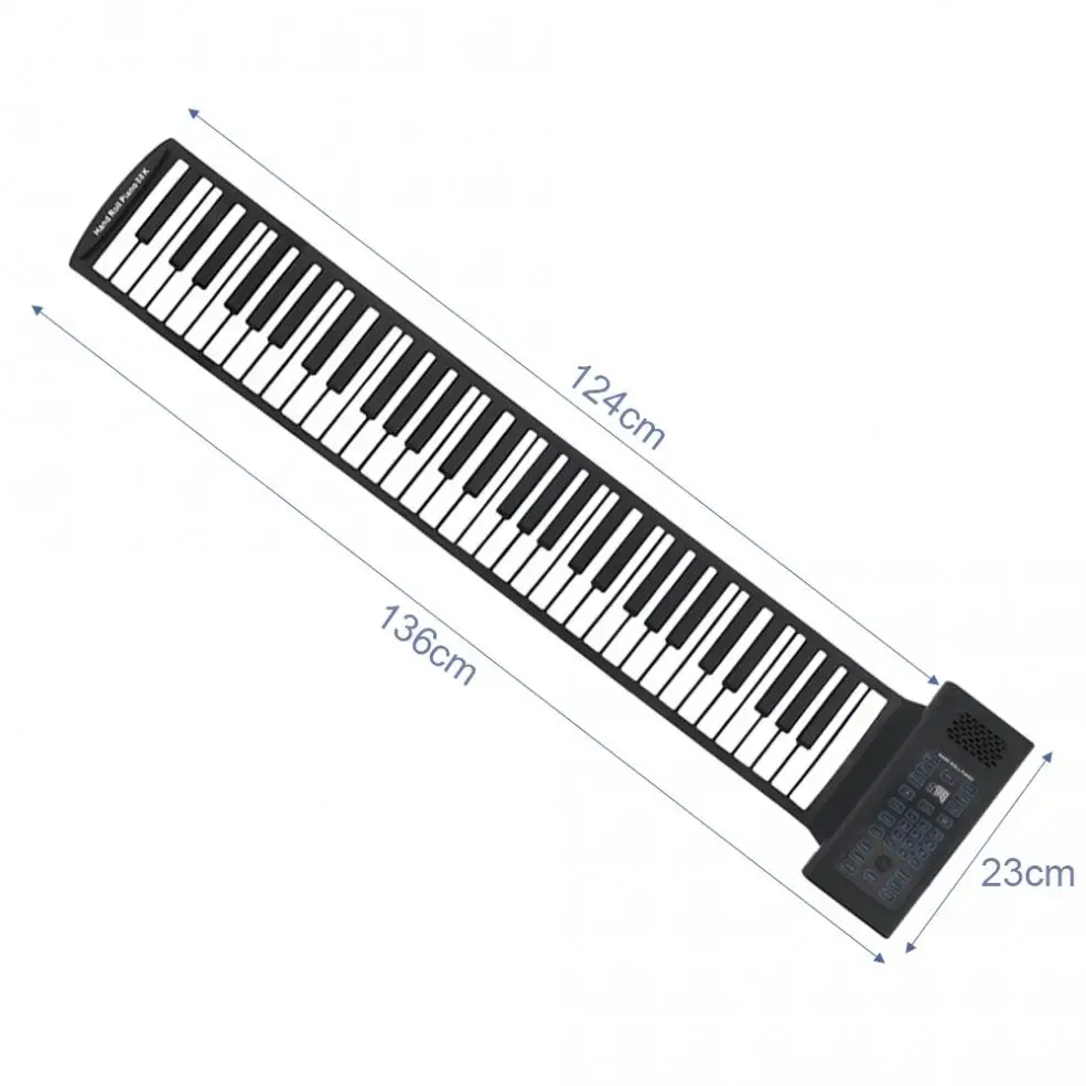 88 клавиш USB MIDI выход рулон пианино перезаряжаемая Электронная Гибкая клавиатура орган встроенный динамик с сустейной педалью
