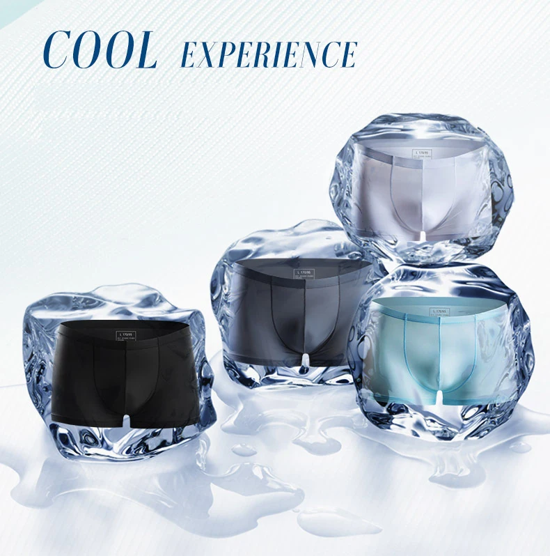 Летние Ice Silk, для мужчин нижнее бельё для девочек бесшовное, прозрачное, Короткие трусы-боксеры ультра тонкие прозрачные воздухопроницаемая комфортная обувь Трусики Трусы-шорты