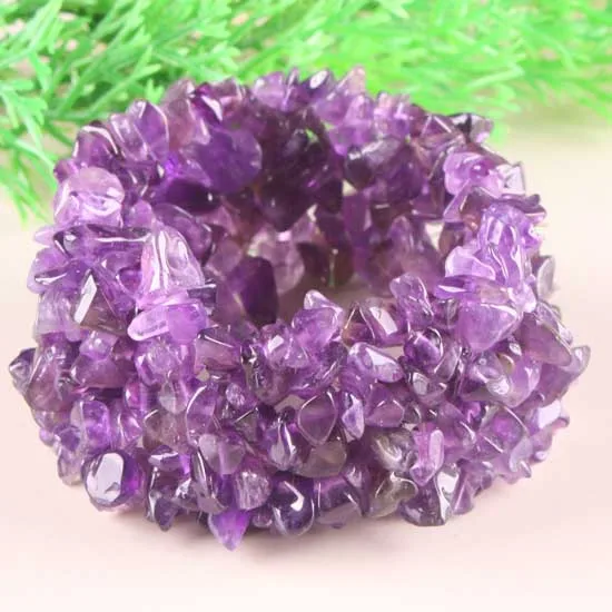 Amethyst 13 видов камня Зеленый Хаулит Камень Гранат коралловый чип аметисты бусины стрейч браслет - Окраска металла: Amethyst