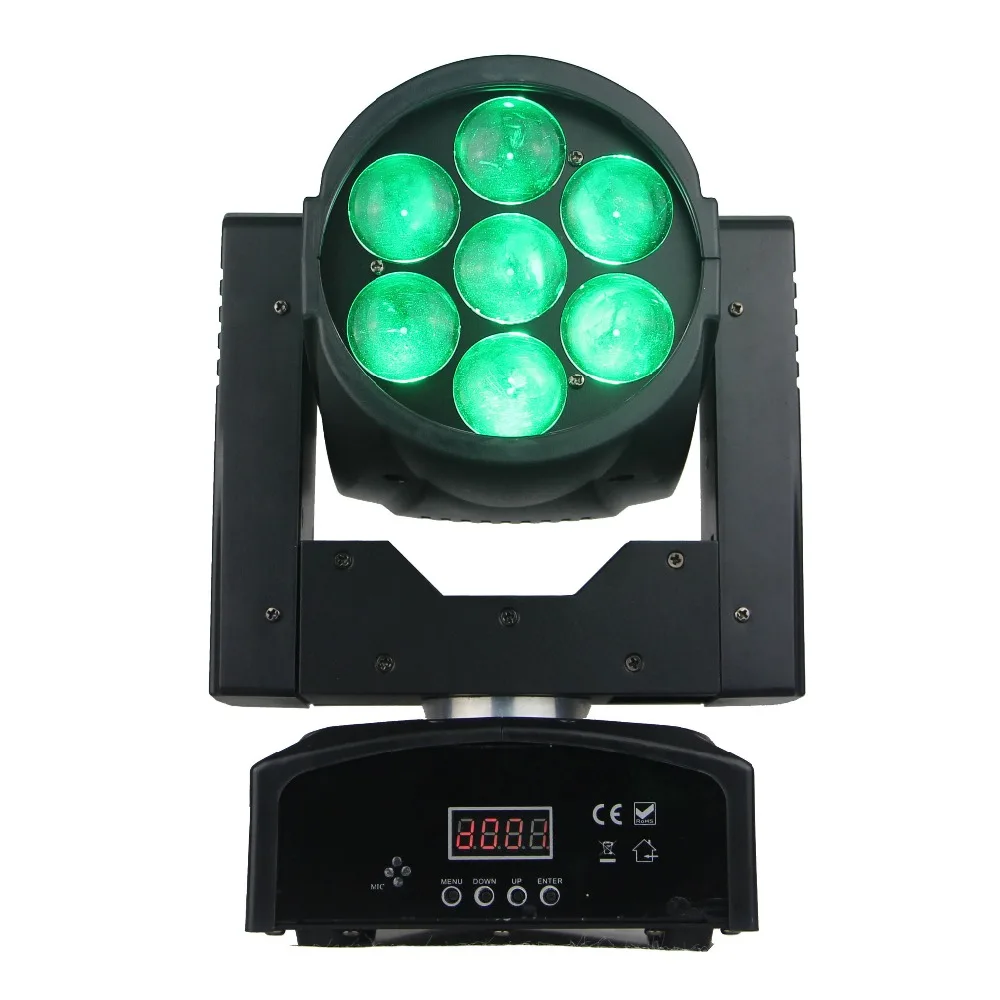 2 шт./лот Дискотека dj Освещение zoom wash 7*15 Вт RGBW 4in1 led смешивание цветов мини
