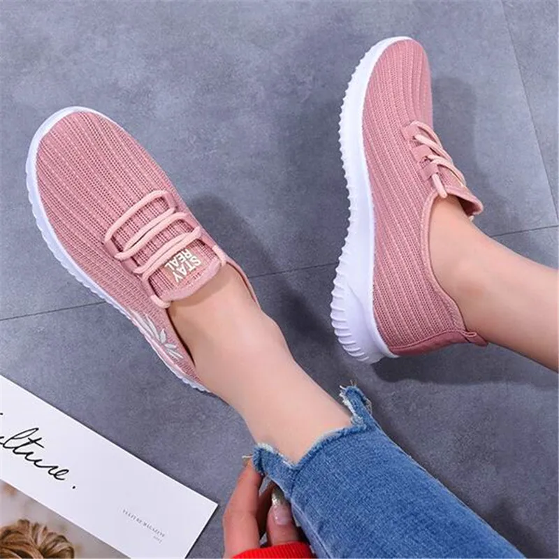 Spring and autumn summer new flying woven breathable casual wear soft bottom non-slip women's shoes | Обувь
