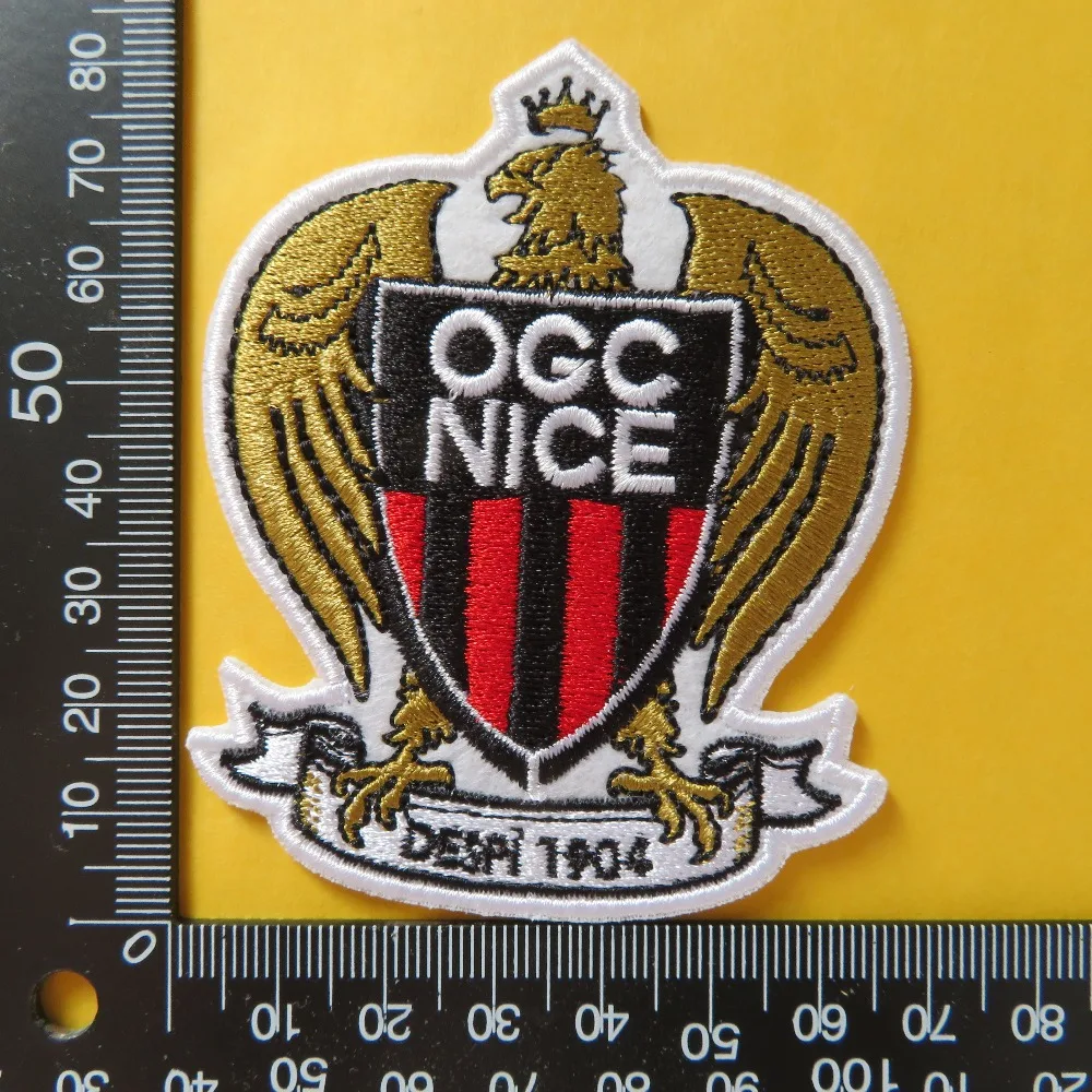2 шт./лот Футбольная форма команда хороший логотип OGC вышитая Новая аппликация