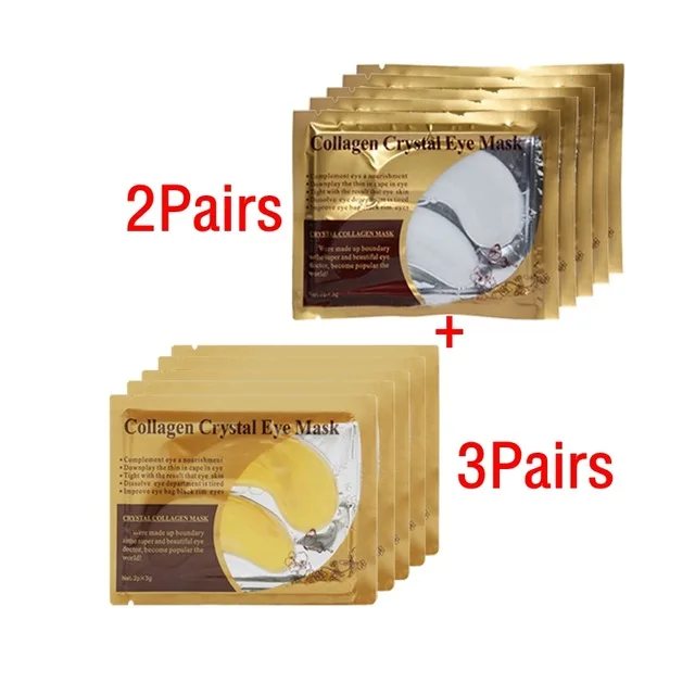 5pair stlye 7 10 шт. = 5 упаковок Золотая с кристаллами коллагена маска для глаз патчи маска для ухода за лицом темные круги удаляющий гель маска для глаз безгустная - Цвет: 5pair stlye 7