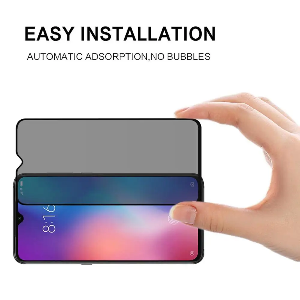 9D полное покрытие надежное закаленное стекло для Xiaomi CC9E Анти-шпион Экран