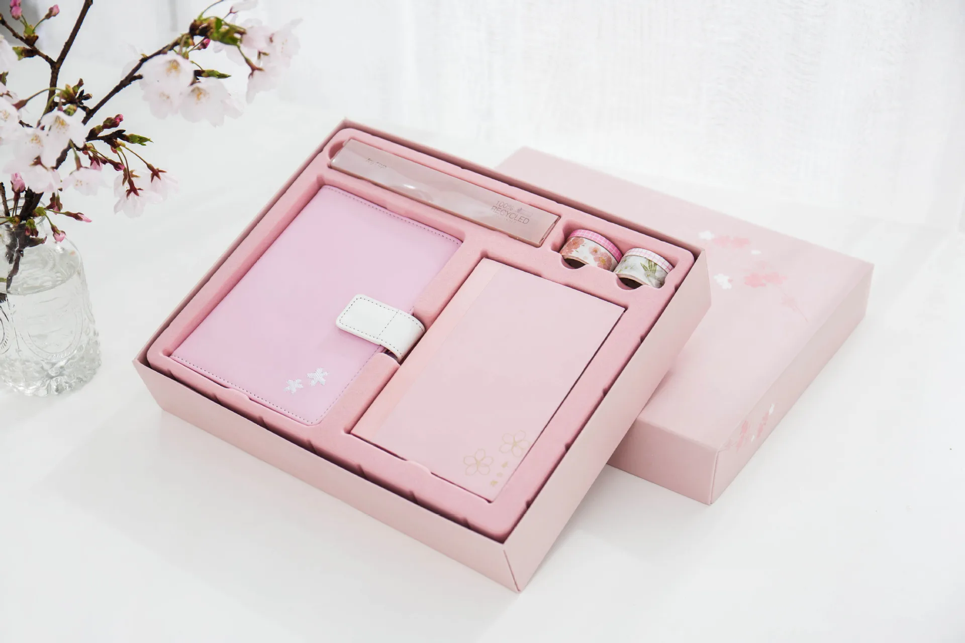 Meet Sakura PU Обложка ежедневный ноутбук подарочный набор с ручкой васи ленты линейка набор мягкая записная книжка подарок для дня рождения специальный случай