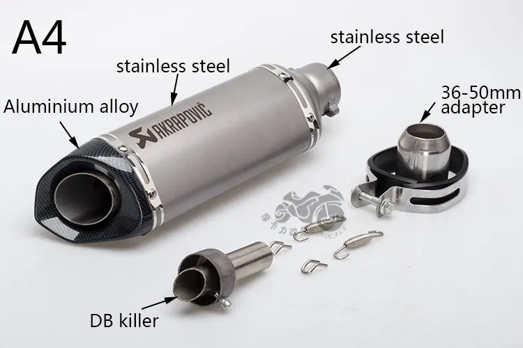 51 мм мотоцикл Akrapovic Модифицированная выхлопная труба косой маленький шестиугольный алюминиевый сплав нержавеющая сталь имитация углеродного волокна - Цвет: A4