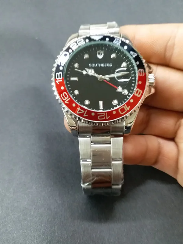Роскошные мужские часы от ведущего бренда GMT, кварцевые часы, деловые светящиеся сапфировые часы из нержавеющей стали, часы daytona 4,4 см