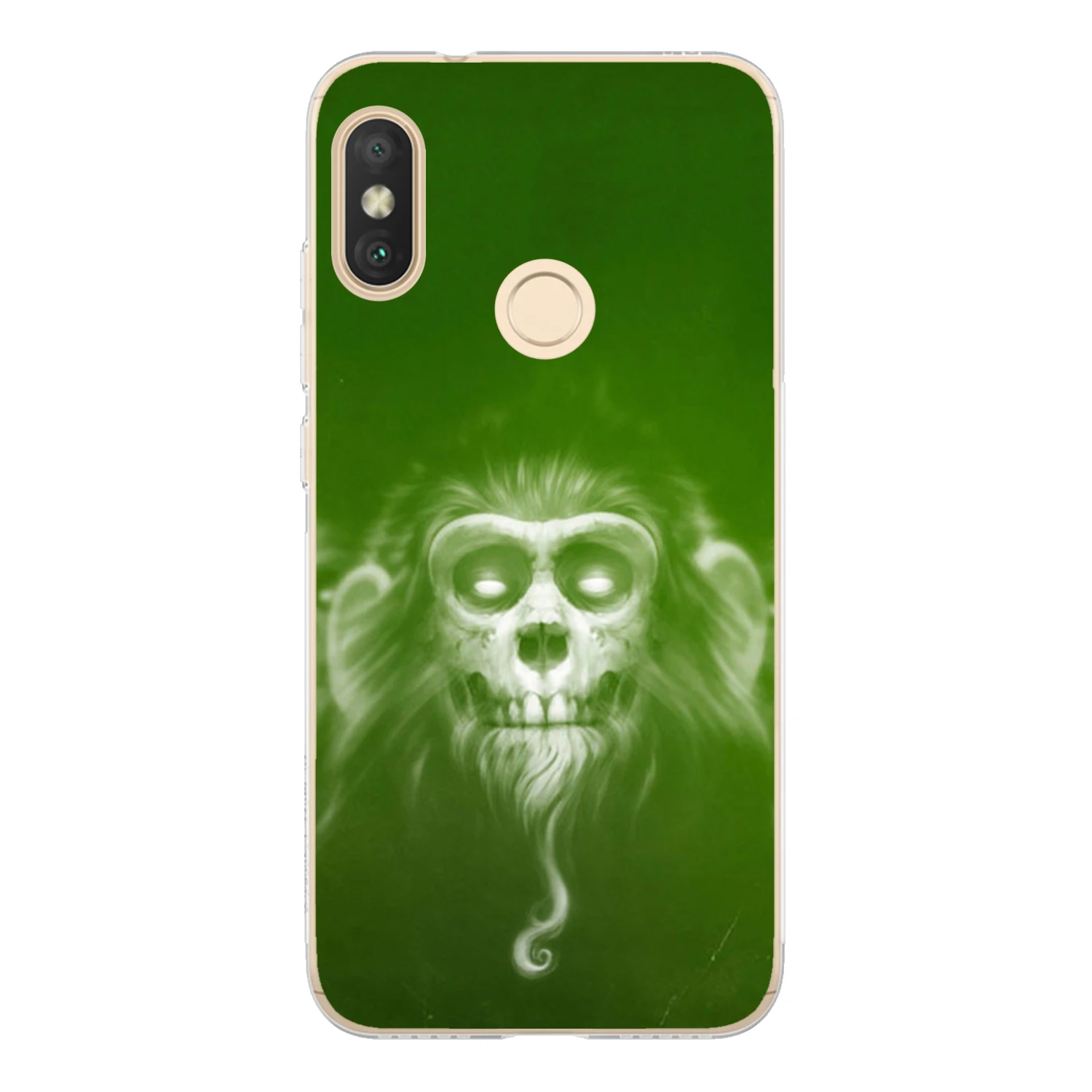 For Xiaomi Mi A2 Lite Case Cover 5.84&quot Soft TPU Silicone Popular Cool Mask Smoking Glasses Monkey Orangutan Painted Phone |