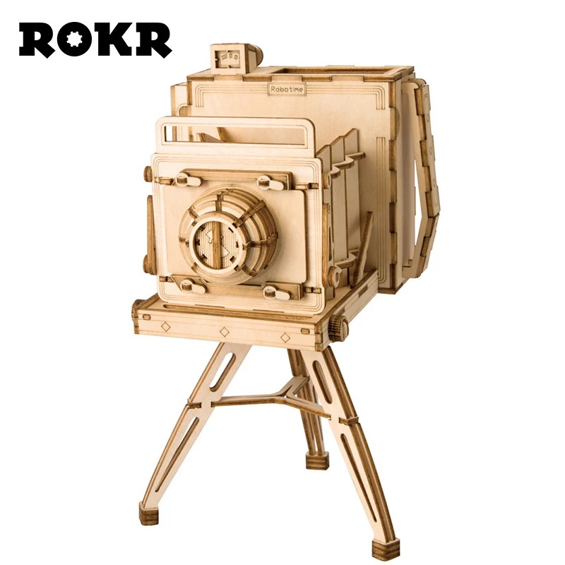 ROKR DIY винтажная камера игрушки 3D деревянная головоломка игрушка Сборная модель дерево ремесло наборы украшение стола для детей Дети TG403