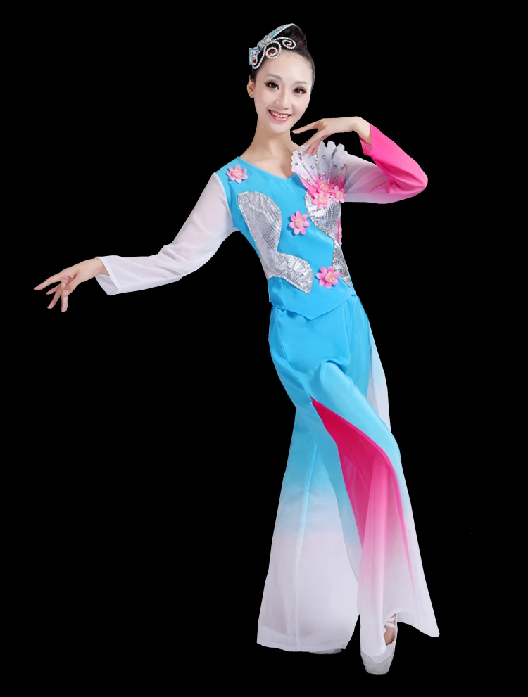 Китайский стиль Hanfu Классический танцевальный костюм женский национальный танец