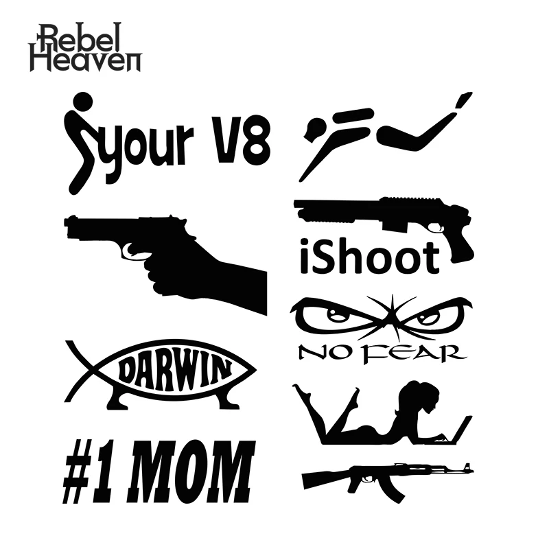 Rebel Heaven Funny #1 MOM Darwin Fish сексуальная наклейка для ноутбука девочки автомобиля