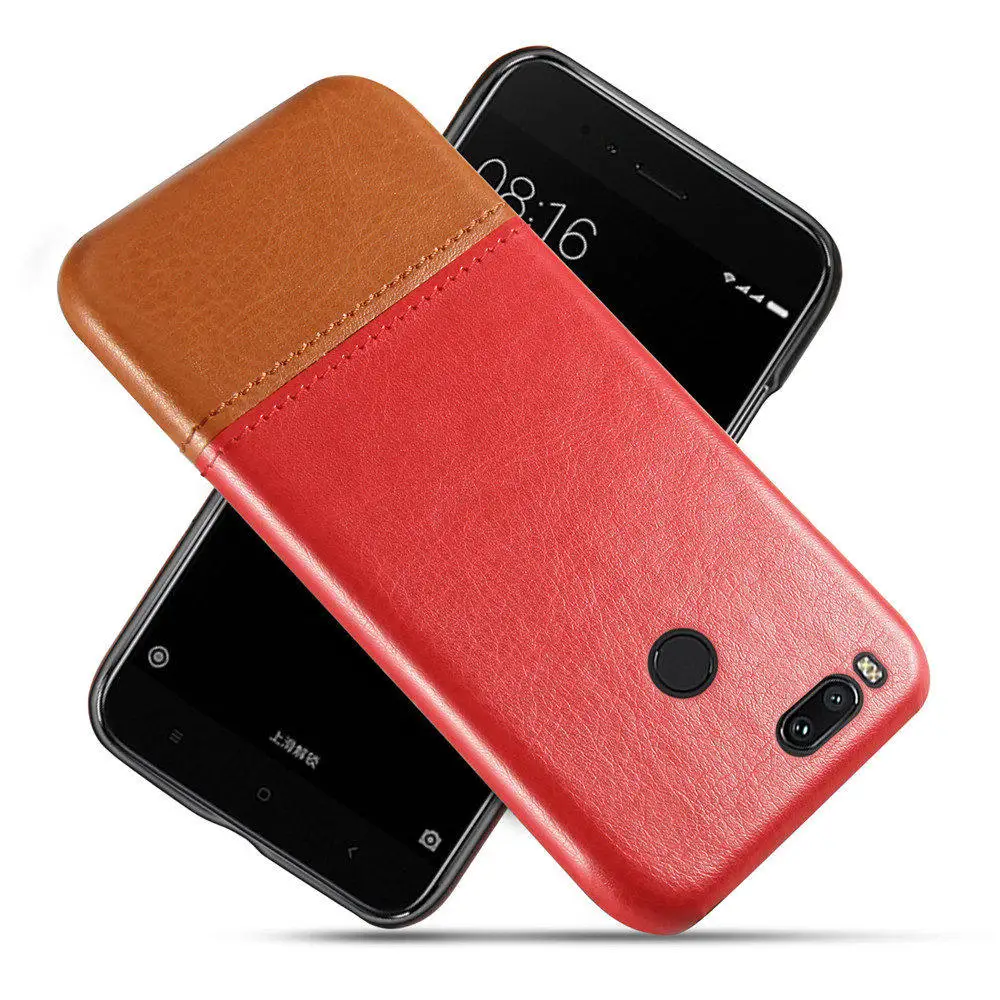 Роскошный деловой чехол для Xiaomi mi 5X 6X A1 A2 mi 5 mi 6 5S plus из искусственной кожи+ PC чехол s для Xiao mi 8 9 se Max 3 2 mi x 2s Poco F1 - Цвет: Red-Khaki