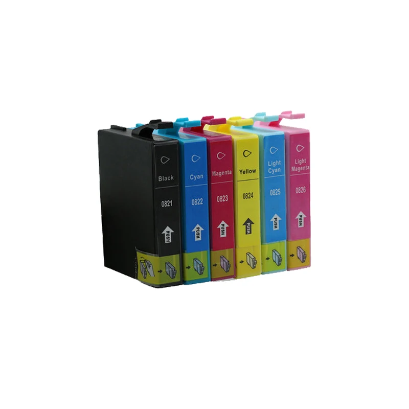 Совместимые чернильные картриджи T0821 для Epson R270 R390 TX650 T50 T59 RX590 TX700W TX800W TX720 700 TX800 RX610 6