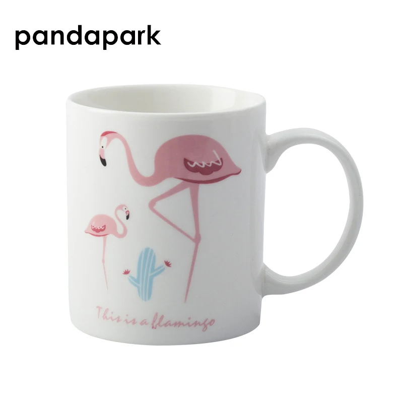 Кружка Pandapark с милыми животными керамическая кружка для молока принтом фламинго