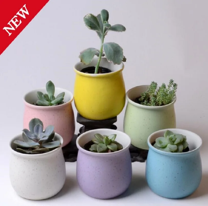 TECHOME Creativity Plants Pot Macaron Colors High-temperature Ceramics Succulents Flower | Дом и сад