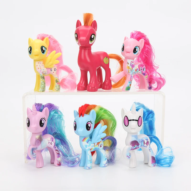 Игрушки My Little Pony, коллекционные экшен-фигурки из ПВХ, персонажи мультсериала «Дружба — это чудо» — пони Радуга Дэш, Пинки Пай, Лира Хартстрингс, Рарити