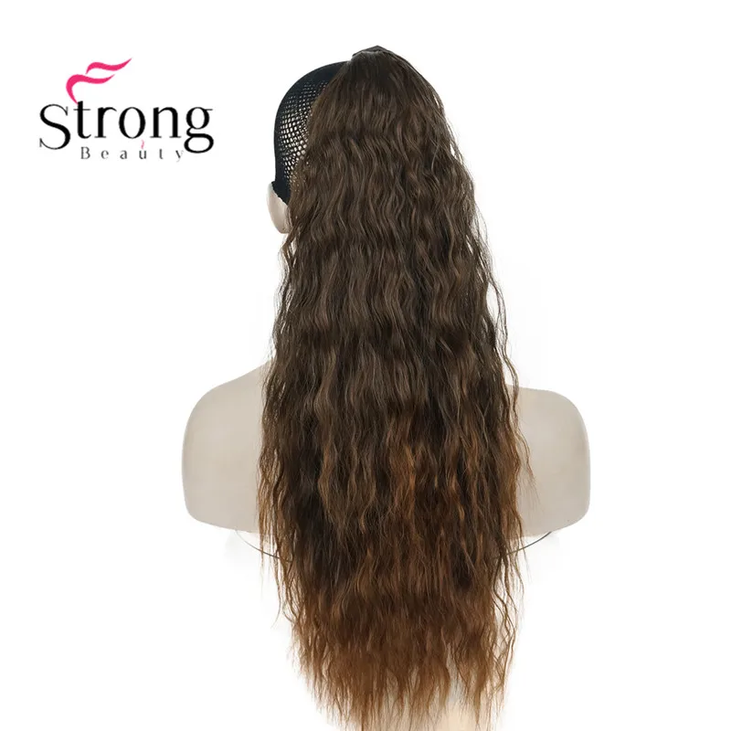 StrongBeauty 6 видов цветов длинные кудрявые Кудрявые Волнистые конский хвост парик африканские кудри 22-24 дюймов синтетические Тепло сопротивляются цвету выбора