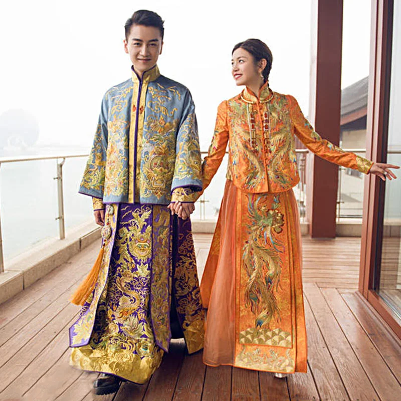 Chinese traditional wedding Uniform Man Clothing groom Gown Robe Show Cosplay Prince Blue Suits Traditional young master Costume |