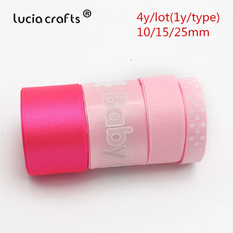 Lucia crafts мульти смешанные печатные корсажные атласные ленты DIY Швейные банты для волос подарочная упаковка Рождественский ленточный аксессуар S0101