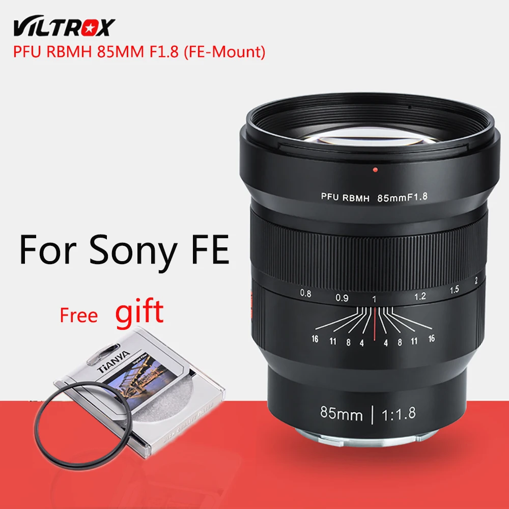 VILTROX 85 мм f/1 8 Полнокадровый ручной объектив с фиксированным фокусом F1.8 диафрагма