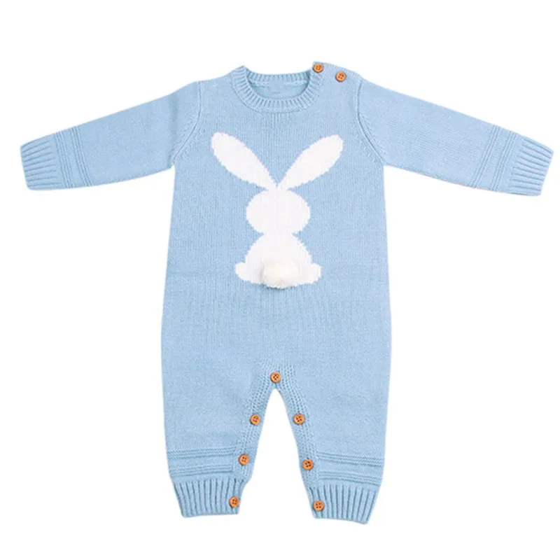 

Baby Rompers Set Newborn Rabbit Baby Jumpsuit Overall Long Sleevele Baby Boys Clothes Autumn Knitted Girls Baby Casual Clothes