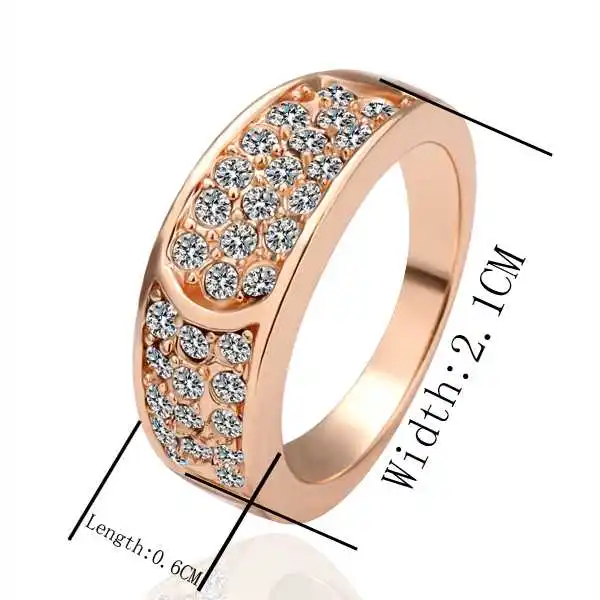 Free shipping 18K GP gold plated ring fashion jewelry nickel free copper rhinestone crystal SMTPR047 | Украшения и аксессуары