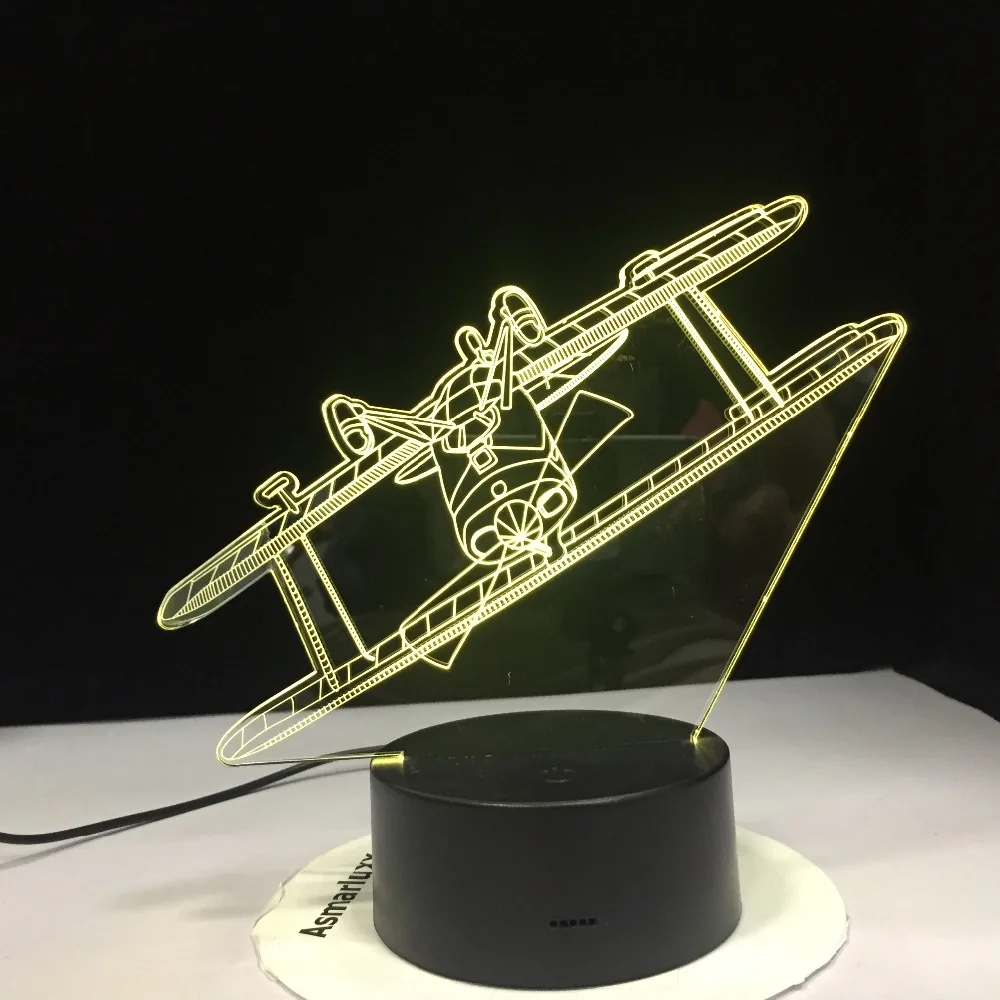 3d-светодиодная лампа в виде древнего планера RGB для настроения светильник 7