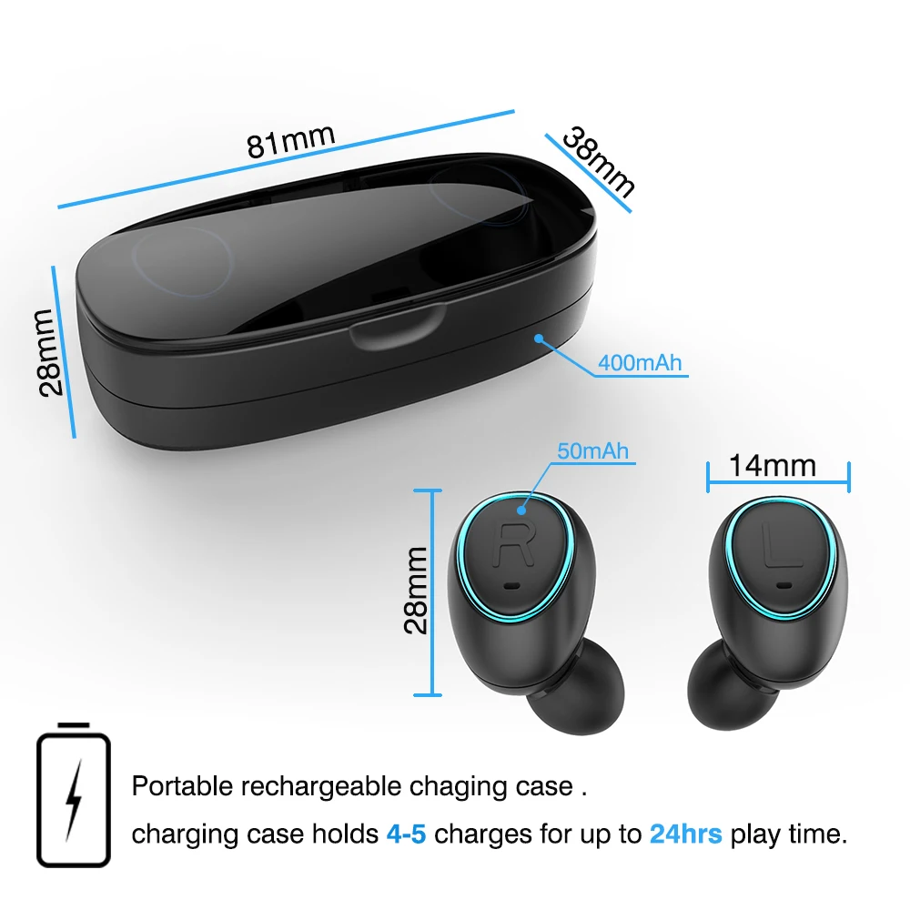 TWS невидимые спортивные наушники беспроводные 3D стерео мини Bluetooth гарнитура pk i14