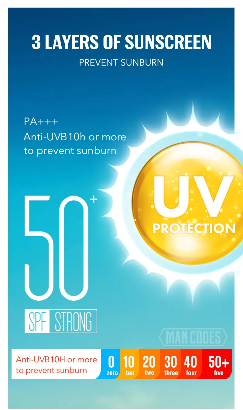 50 г мужской крем для лица солнцезащитный крем Защита от солнца SPF 50+ изоляция УФ солнцезащитный крем Антивозрастной контроль масла увлажняющий солнцезащитный крем