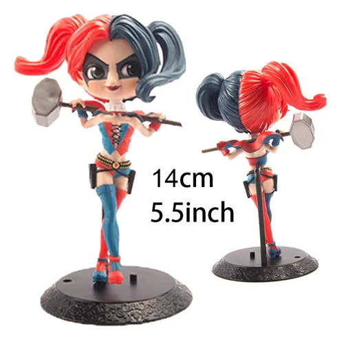 Harley Quinn blue Q posket Wonder Woman Харли Квинн Джокер супергерой ПВХ фигурка Аниме фигурки коллекционные куклы детские игрушки - Цвет: Harley Quinn blue
