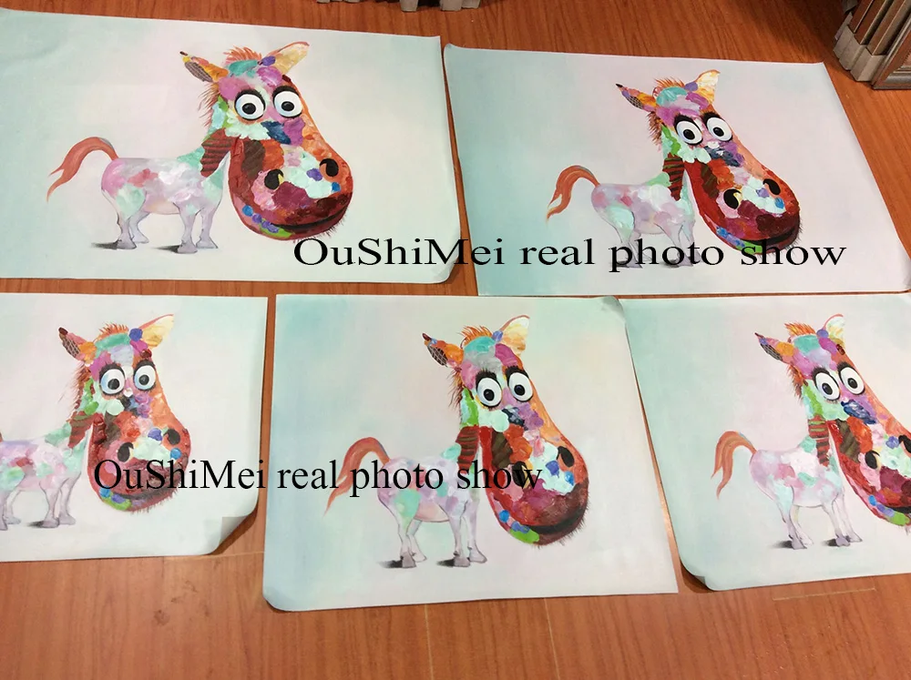 Ручная роспись прекрасный пони стены искусства красота Смешные животные