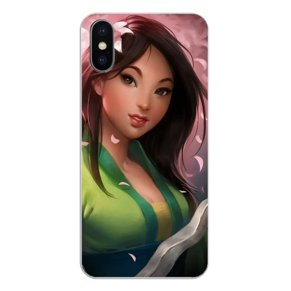 For Apple iPhone 4 4S 5 5S 5C SE 6 6S 7 8 X XR XS Plus MAX Chinese Japan Style Cartoon Anime Mulan Art Silicone Phone Skin Cover |