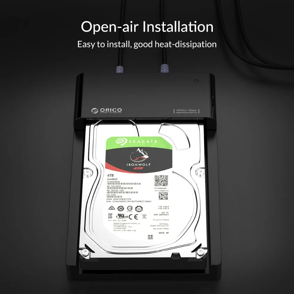 ORICO 2.5 3.5 Inch HDD Case SATA To USB 3.1 Gen2 Type C SSD Adapter High Speed HDD Box Hard Disk Drive External Enclosure Case