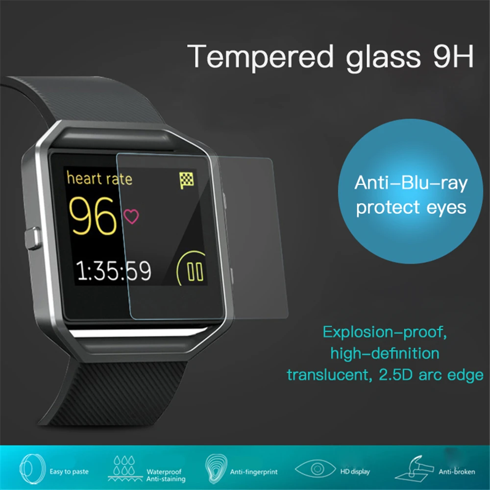 

3Pcs/Lot For Fitbit Blaze Smart Watch Screen Protector Protective 9H 2.5D Tempered Glass Premium Film For Fitbit Blaze