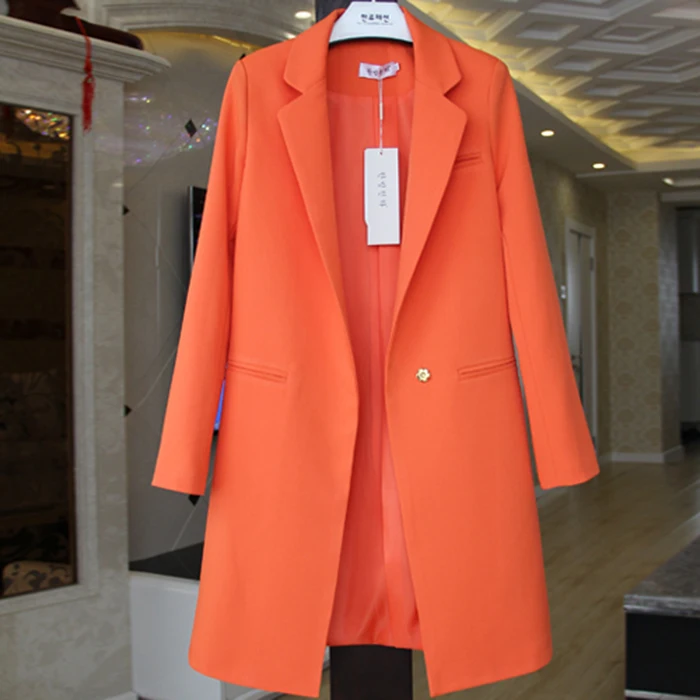 

high quality 2020 spring new small suit female Korean version of the long section large size suit was thin wild jacket autumn Ms