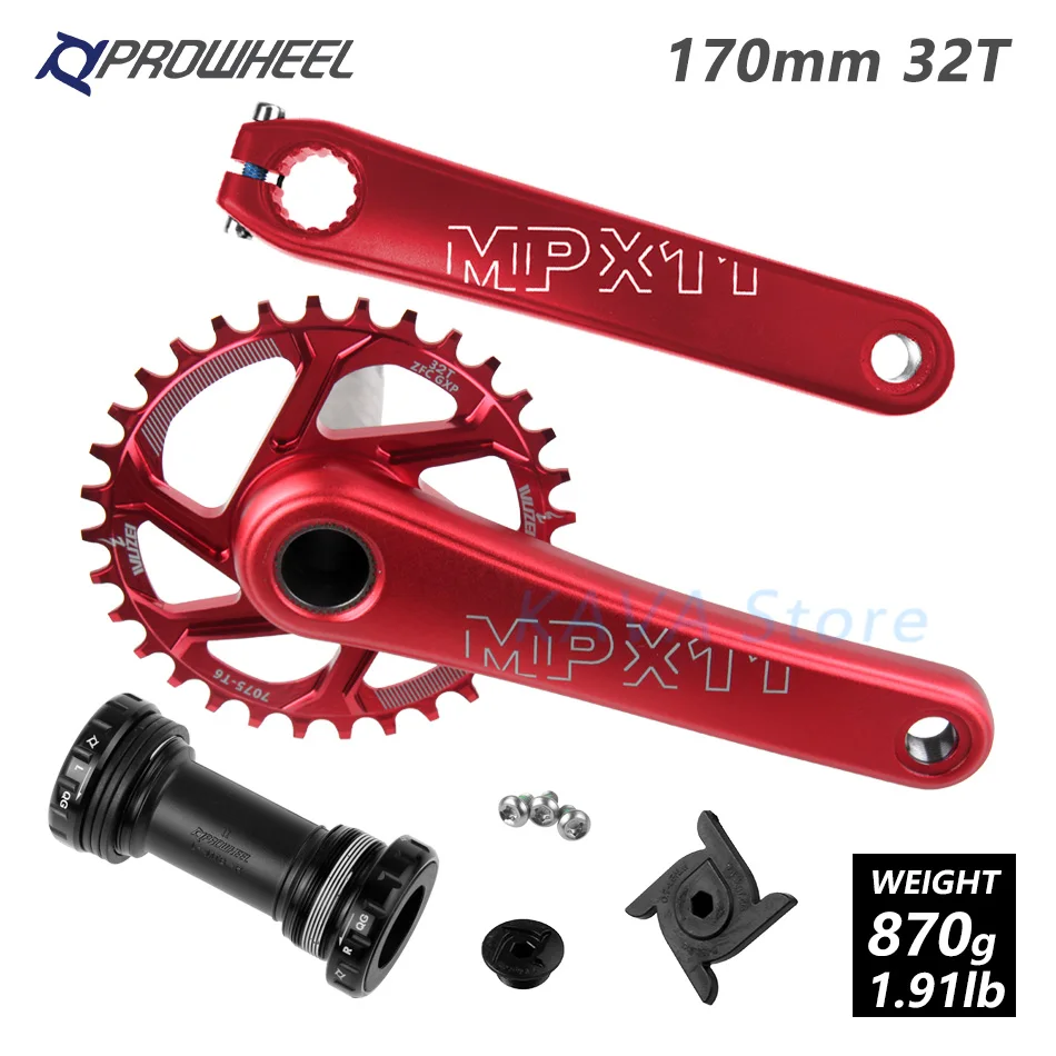170 Red 32T and BB MTB велосипед для горного велосипеда костюм с каретка BB 170/175 мм узкая широкая цепь из колец цепь 30/32/34/36/38T Crank Звездочка для SRAM GXP - Цвет: 170 Red 32T and BB