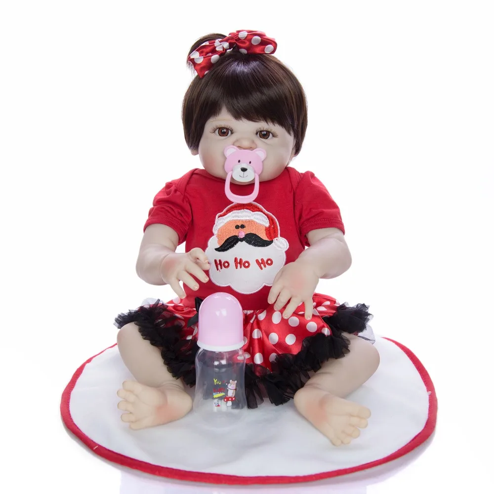 

Кукла Boneca reborn bebe для девочек, 23 дюйма, полностью силиконовая виниловая Кукла reborn baby, Реалистичная кукла принцессы, детская игрушка, кукла для...