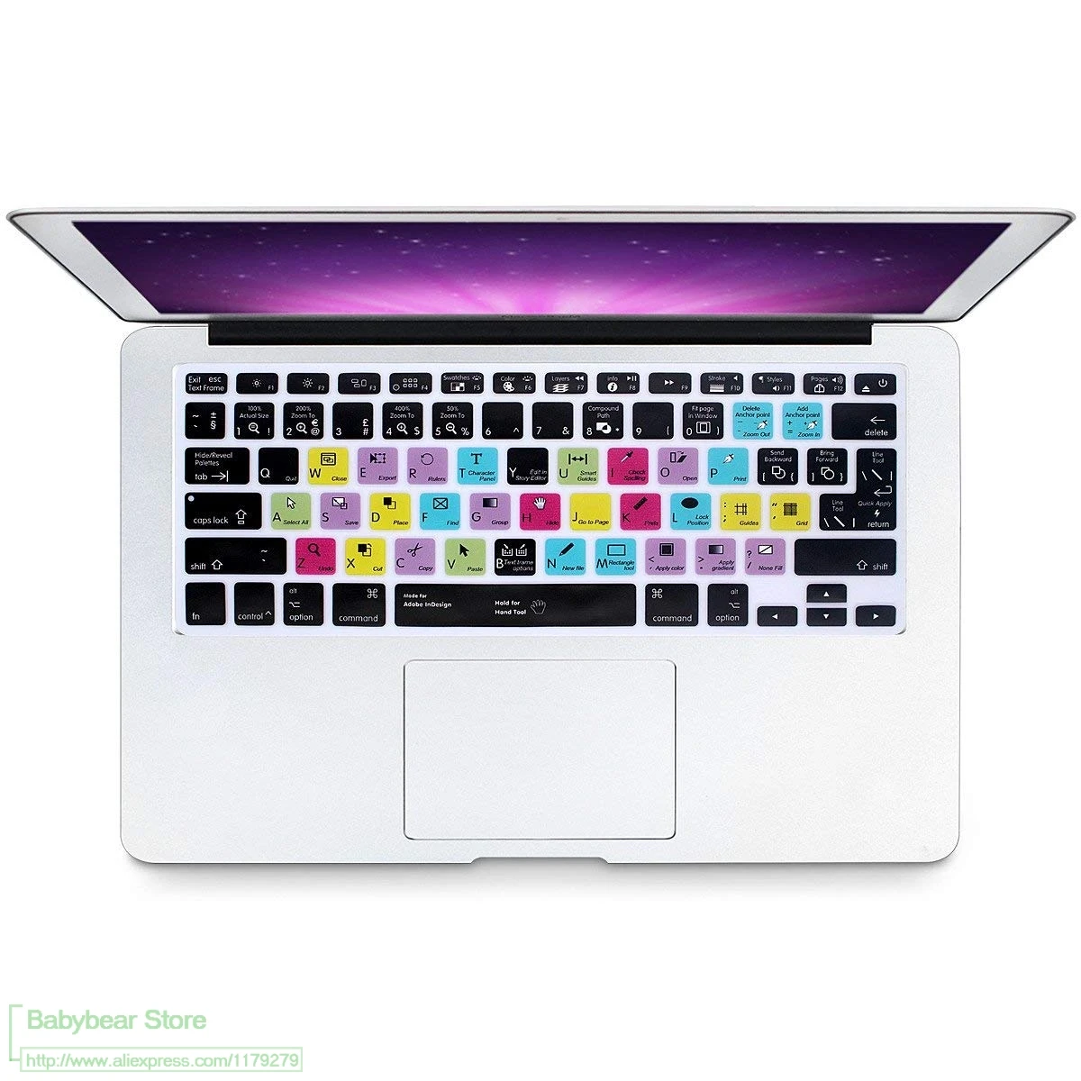 Adobe InDesign функциональные ярлыки для клавиатуры силиконовый чехол MacBook Air 13 3