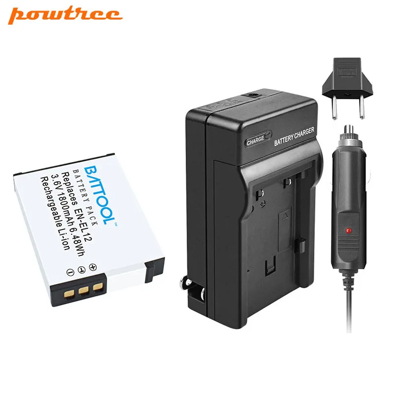 Batcool EN EL12 аккумуляторы + зарядное устройство для Nikon Coolpix S9900 S9700 S9100 S8000 AW120 AW130 S6000 S6100