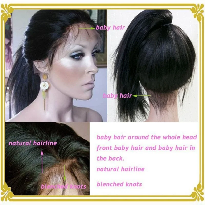 8A Brazilian Virgin Hair Full Lace Human Wigs for Black Women Bond Hairr Products Front | Шиньоны и парики