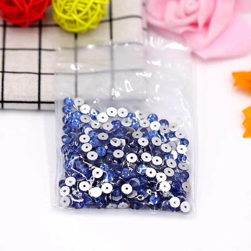 Sapphire CJSIR 4 мм DIY круглое зеркало пришить на Стразы центр отверстие Weddding аксессуары для одежды разноцветные - Цвет: Sapphire