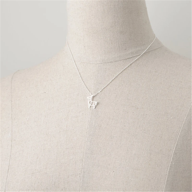 Лидер продаж ожерелье из альпаки оригами олень модное для женщин | Украшения и