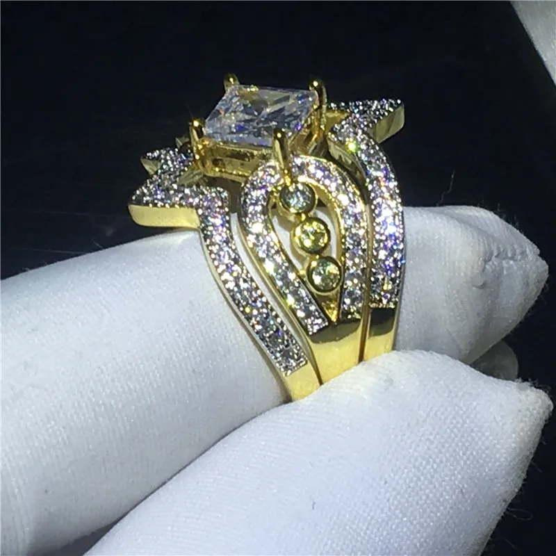 Unique Design ring sets Silver color AAAAA Cz Stone Anniversary wedding band for women Men Party jewelry | Украшения и аксессуары