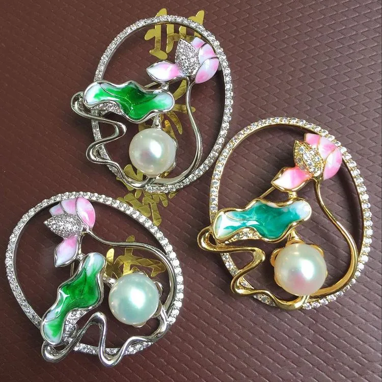 Lotus pond moonlight real freshwater pearl brooches | Украшения и аксессуары