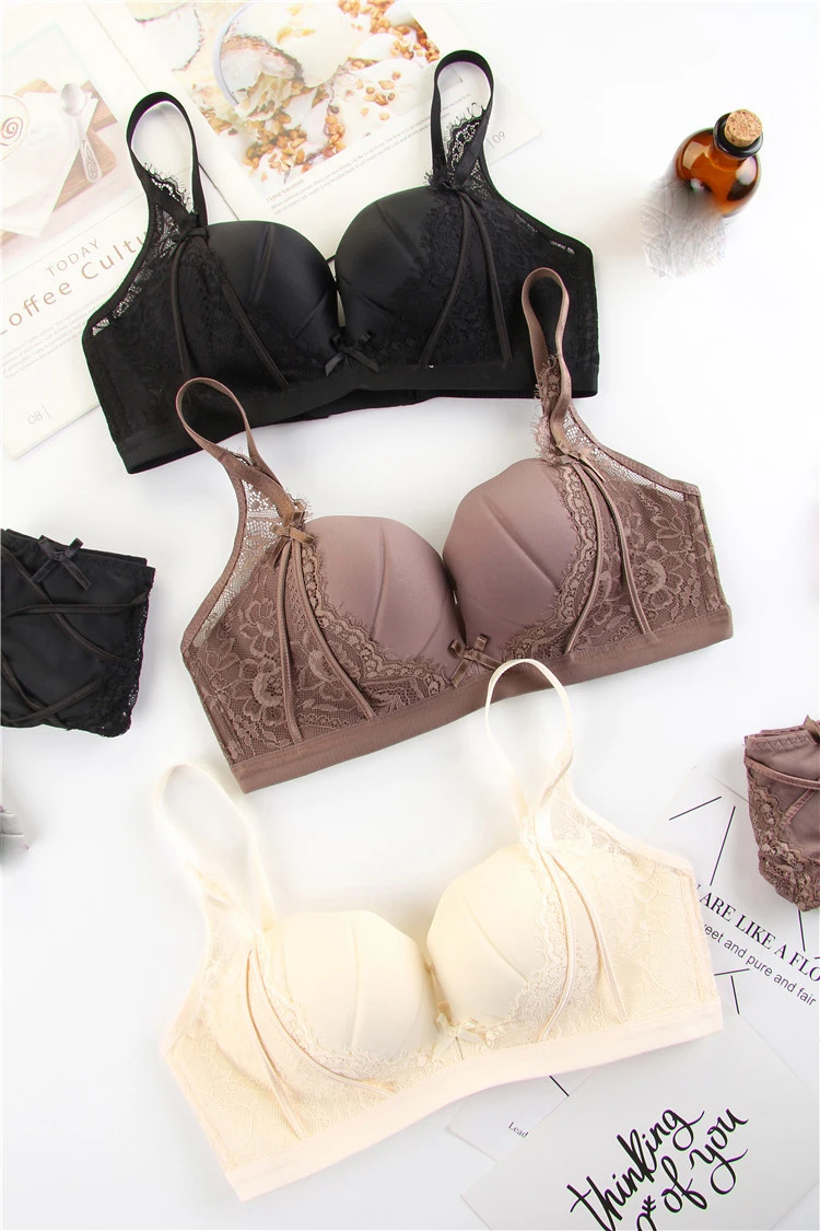 fashion wireless bra set push up adjustable bra with hands and lace panties women seamless sexy underwear girls lingerie